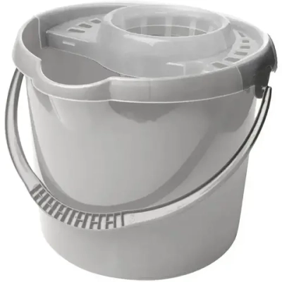Ведро Etna круглое 12л с отжимом МОП (серый)