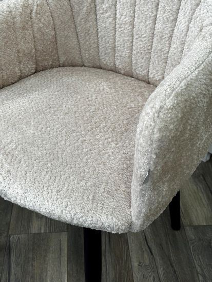 Стул МАНГО ДАНС 360 град. поворотный, Alpina Cream, букле / Черный каркас