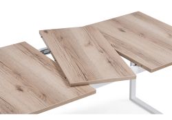 Стол раскладной Лота Лофт 120(160)х75х75 25 мм дуб делано светлый / матовый белый