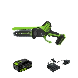 Аккумуляторная цепная пила Greenworks GD24CS15K4 (1 x 4 Ач, ЗУ) 2010107UB