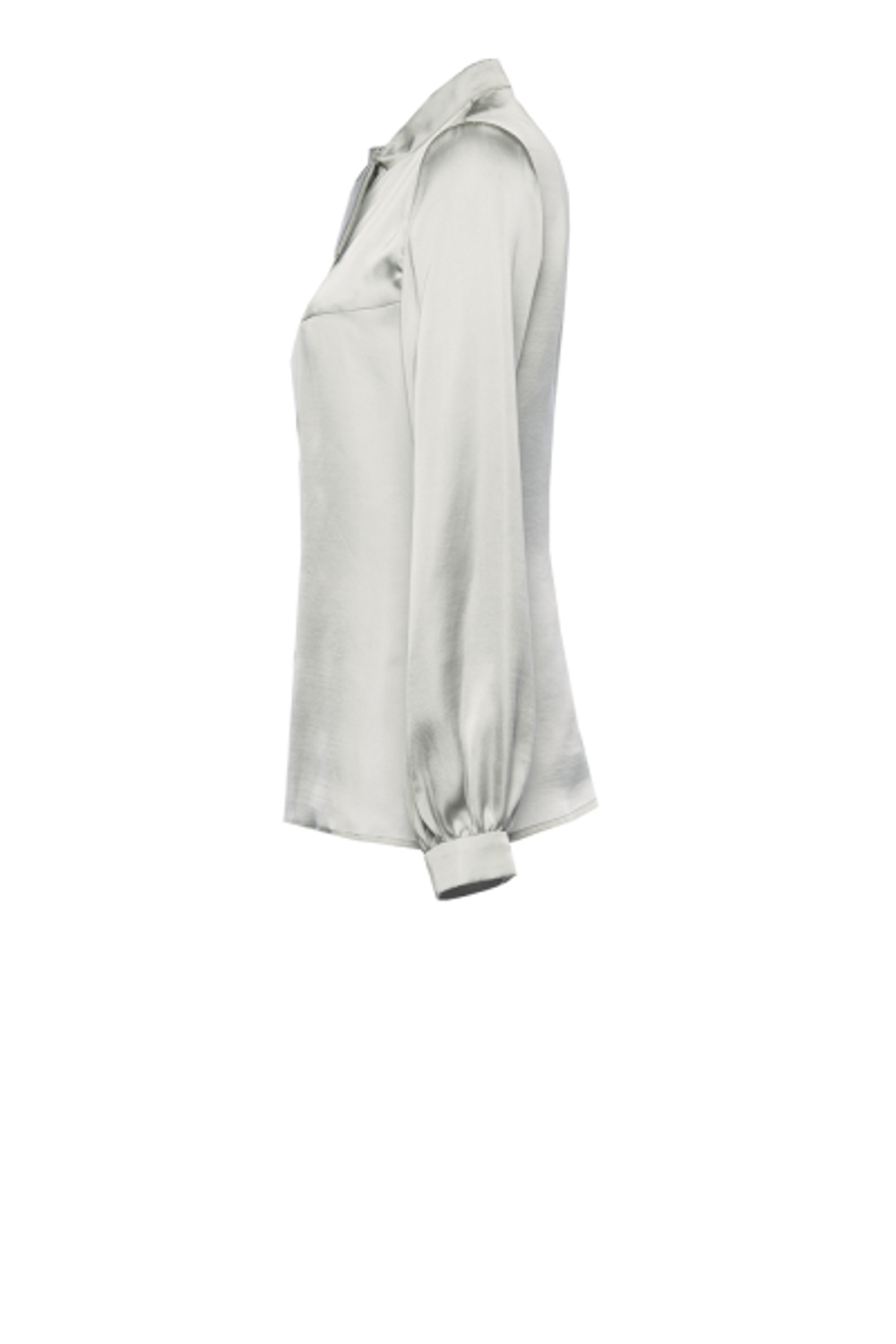 Блуза с воротником «стойка» серая