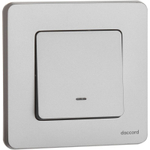 Выключатель 1-кл. Inspiria 10А IP20 250В 10AX с подсветкой/индикацией механизм алюм. IEK 673612