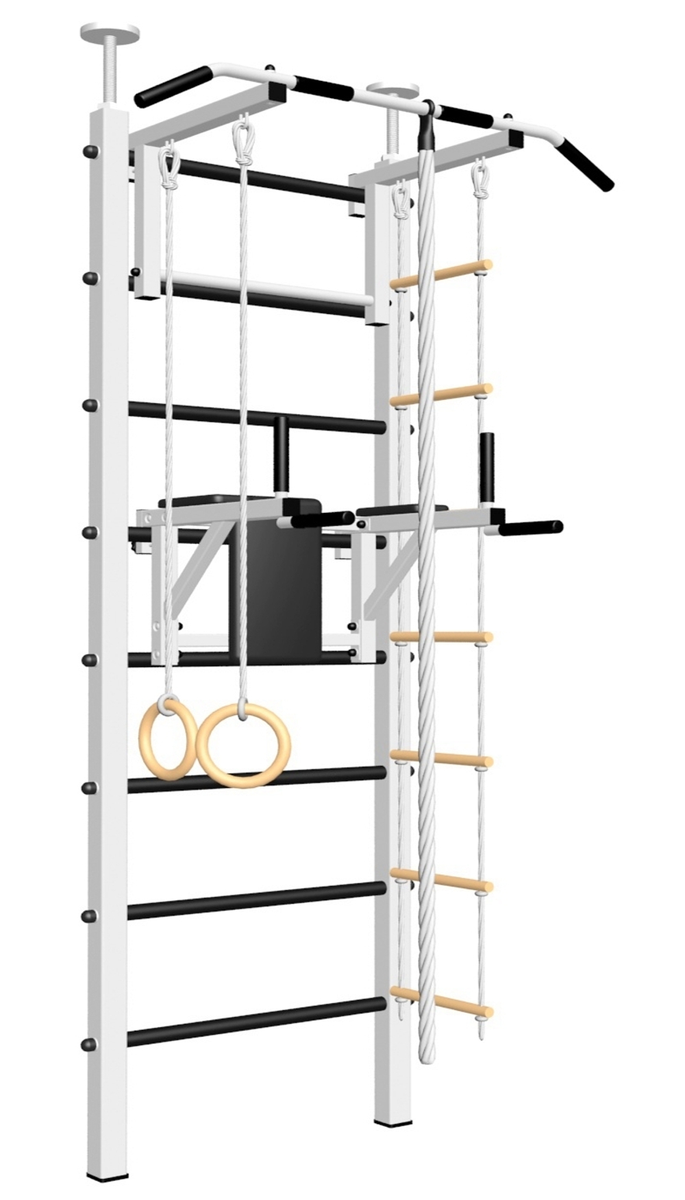 Шведская стенка Sv Sport враспор (Турник стандарт/Брусья/Канат/Kольца/Лестница)