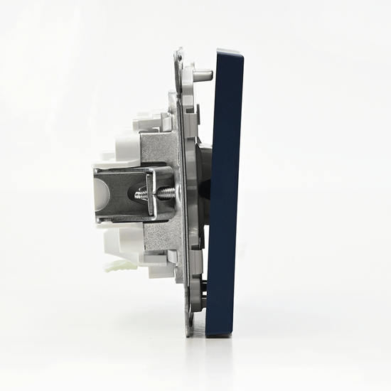 Выключатель кнопочный 1-кл. ArtGallery быстрозажим. клем. механизм аквамарин SE GAL001115S