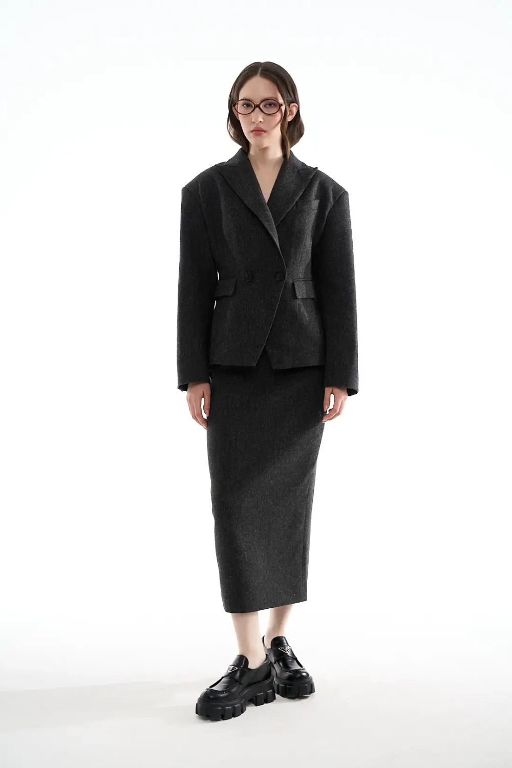 Жакет-смокинг графитовый