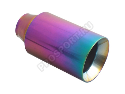 Насадка на глушитель длина 195мм посадочный диаметр 58мм синее напыление