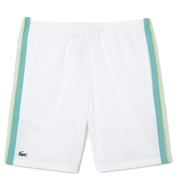 Мужские теннисные шорты Lacoste Recycled Polyester Tennis Shorts - white/green/yellow