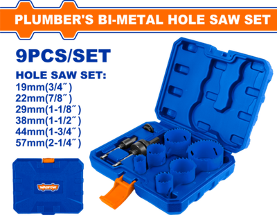 Набор биметаллических дырокольных пил для сантехника из 9 шт.