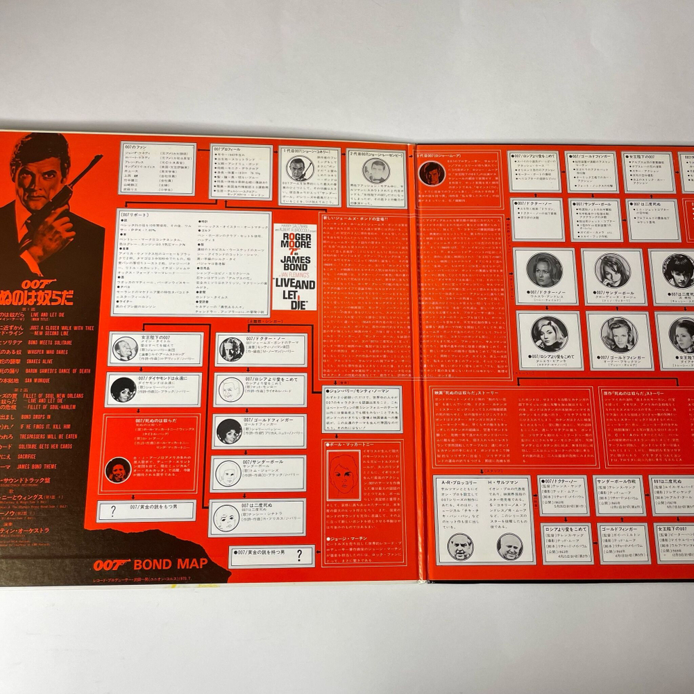 Винтажная виниловая пластинка LP Джеймс Бонд James Bond 007 Live And Let Die Живи и Дай Умереть (Motion Picture Soundtrack) (Japan 1973) (No Obi)