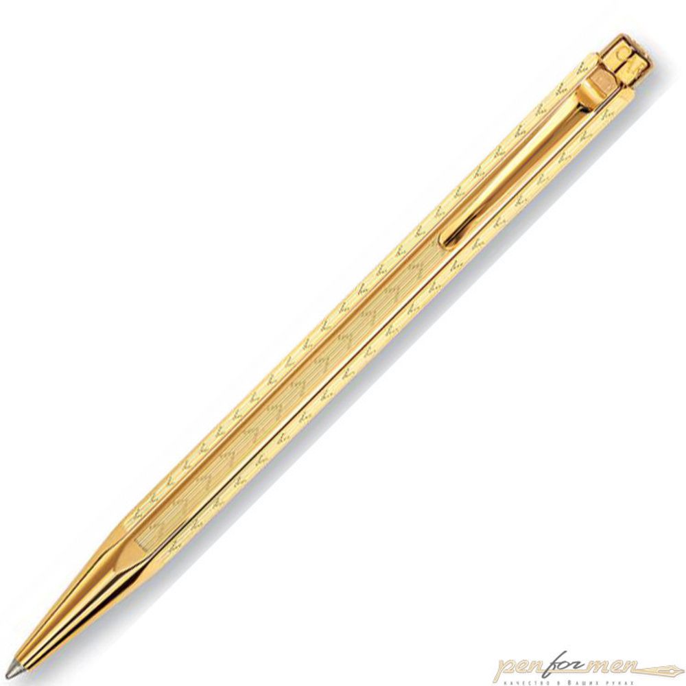 Шариковая ручка Carandache Ecridor Chevron gilded латунь позолота (898.208)
