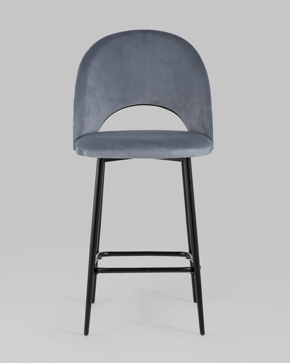 Стул полубарный Меган велюр серый 2 шт.