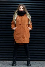 Куртка ko-ko-ko утепленная женская горчично-терракотовая