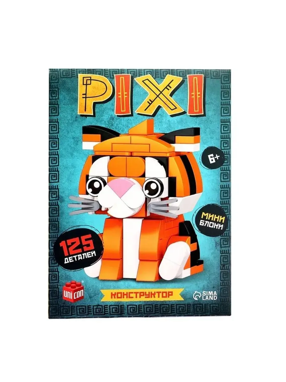 Конструктор блочный «PIXI. Тигрик», животные, мини блоки, 12