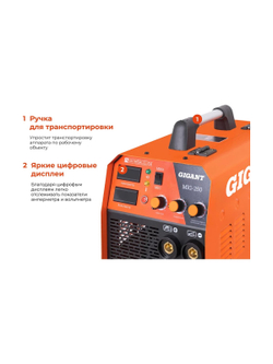 Сварочный полуавтомат - инвертор (250 A; EURO; ПВ 60%) Gigant MIG-250