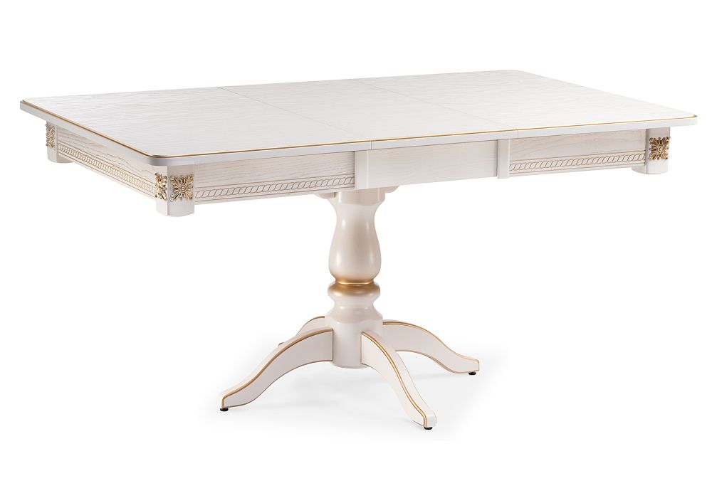 Стол Матис 110(150)х90х76 молочный / золото