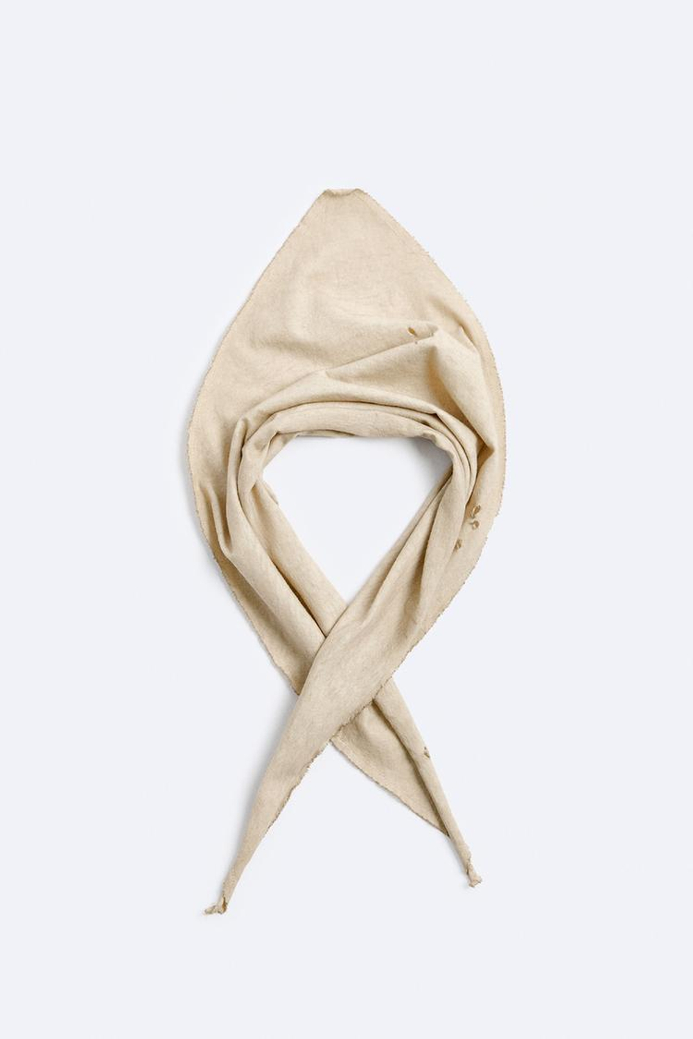 ZARA ПЛАТОК ИЗ ТКАНИ С ЭФФЕКТОМ ПОТЕРТОСТИ, ТЕМНО-БЕЖЕВЫЙ