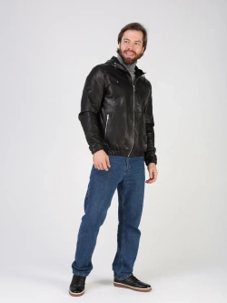 Кожаная куртка демисезонная с капюшоном