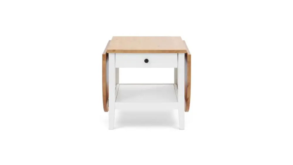 Стол журнальный с ящиком - аналог ИКЕА / ARKELSTORP/АРКЕЛЬСТОРП/ВУХТЫМ / IKEA , 140x65x52 см, белый/светло-коричневый