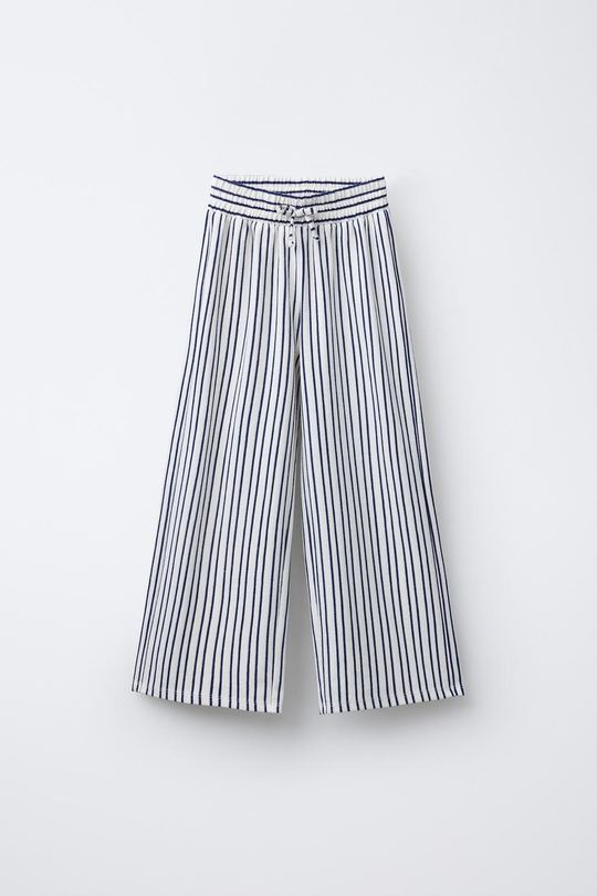 ZARA ПРЯМЫЕ БРЮКИ В ПОЛОСКУ, ЭКРЮ