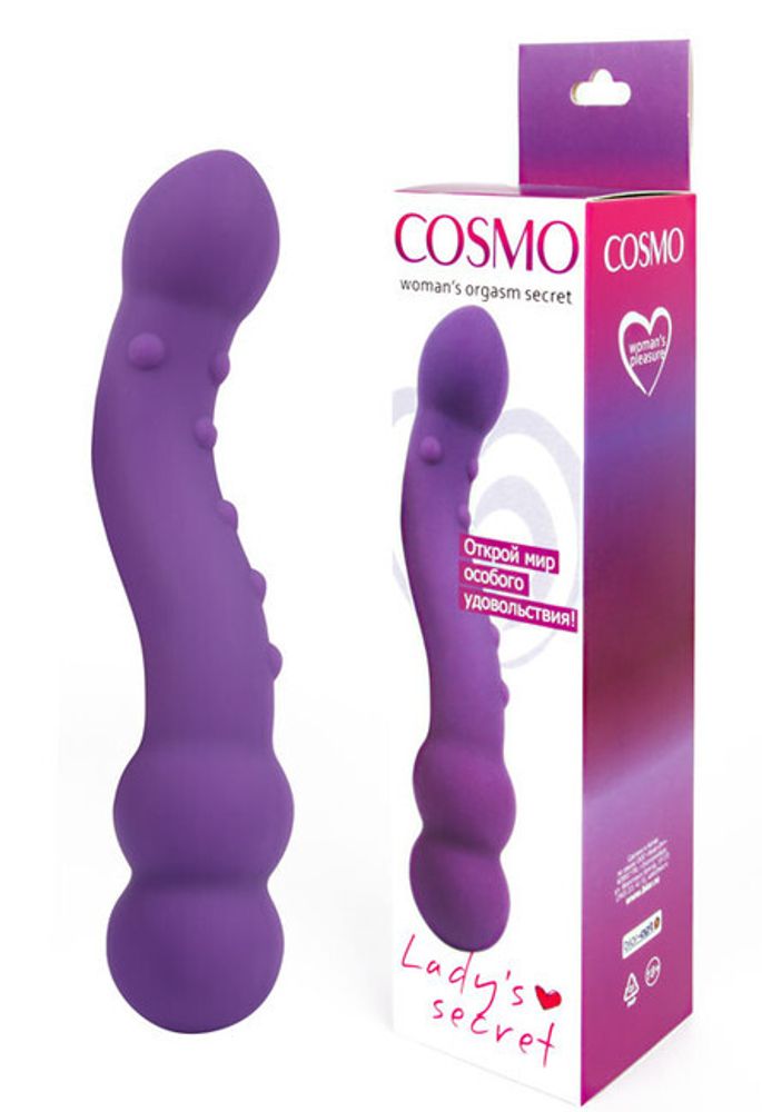 Двусторонний стимулятор Cosmo Lady&#39;s Secret, (18 см) (Цвет: фиолетовый)