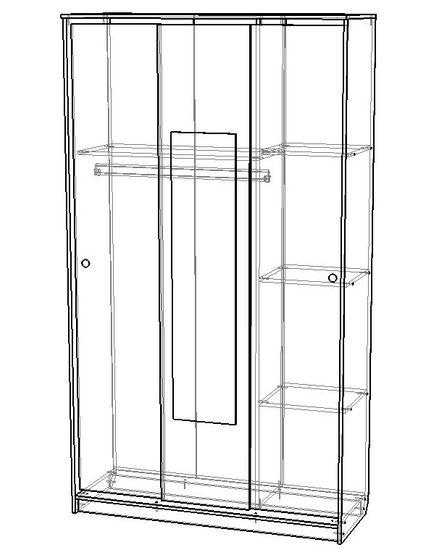 Шкаф-купе СТАЙЛ с зеркалом правый