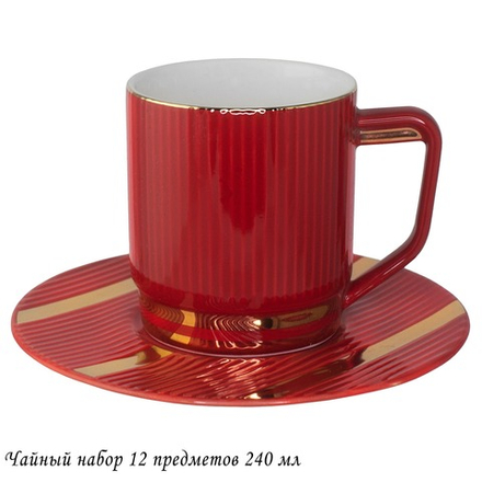 Lenardi 133-264 Чайный набор 12пр. 240 мл ЭЛЛАДА в под.уп.(х6)Фарфор