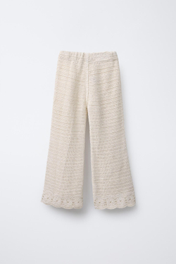 ZARA БРЮКИ ТОНКОЙ ВЯЗКИ, ЭКРЮ