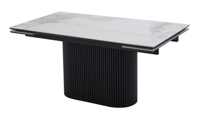 Стол АРИЯ 160 PANDORA LIGHT, керамика / Черный каркас М-City