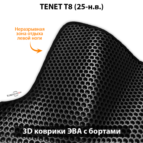 Передние автомобильные коврики ЭВА с бортами для TENET T8 (25-н.в.)