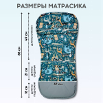 Матрасик в коляску модель КМ1 BG 169-4 зеленый принт