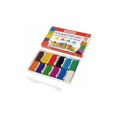 Пластилин 12цв. Пифагор со стеком 180г.