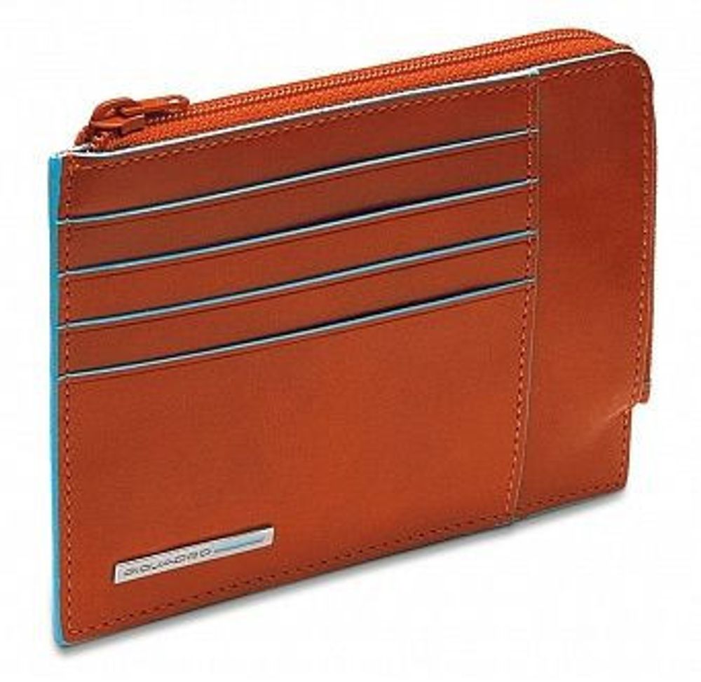 Чехол для кредитных карт Piquadro Blue Square оранжевый кожа (PU1243B2R/AR)