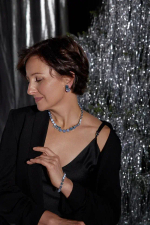 Колье Crezus, с кристаллами, CZ24-24E42 (голубой)