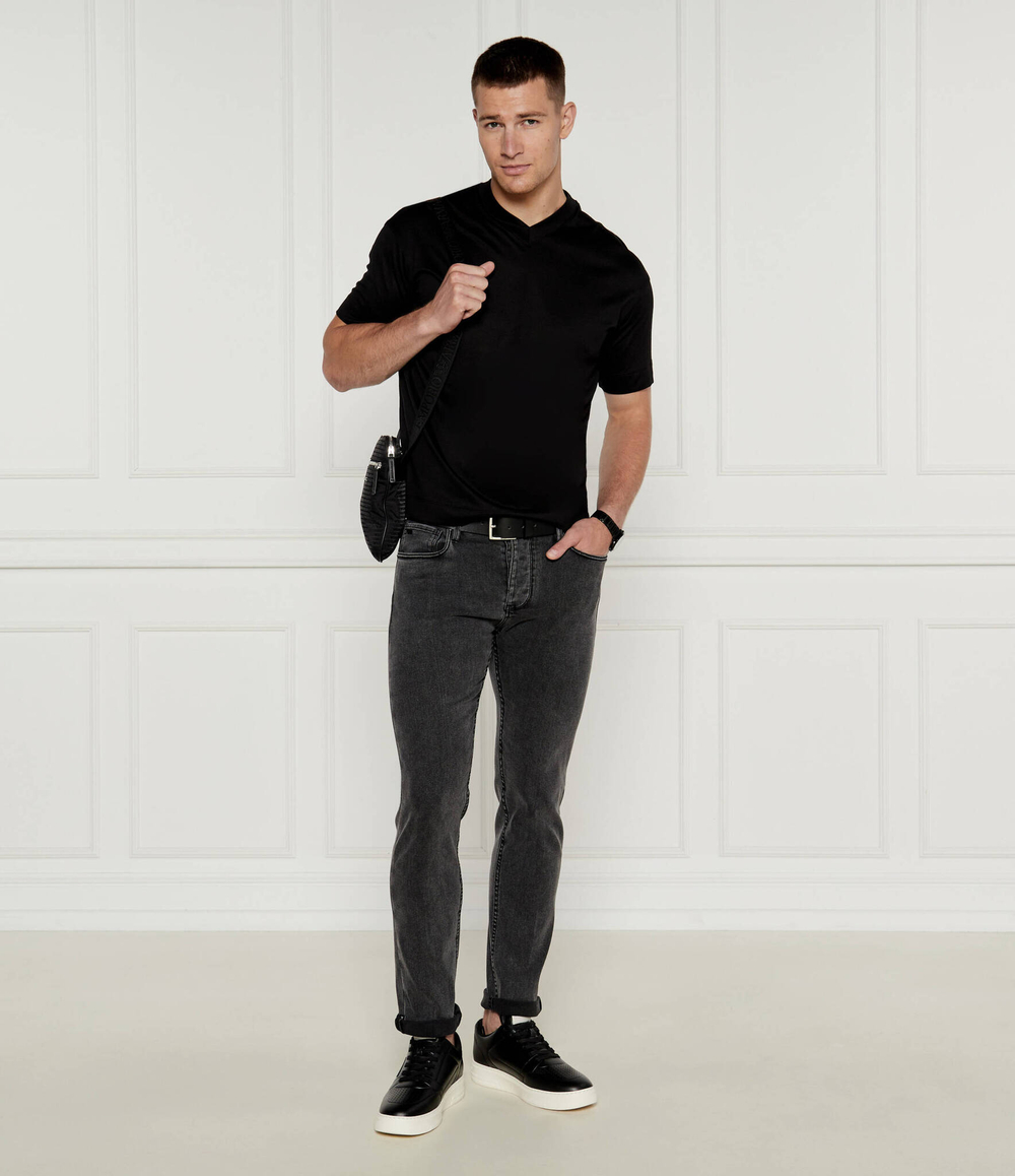 Кожаные кроссовки Emporio Armani - черный(X4X677 XF805)