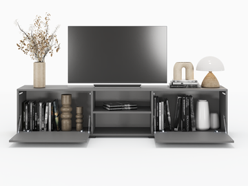 Тумба-ТВ ГРАНД-ЛАВОРО-2 /1300*420*353/ вулканический серый / вулканический серый