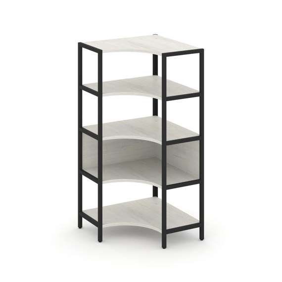 Shelf System Односекционный угловой стеллаж четырехярусный SN.STMU-411 Дуб Наварра/Металл Черный 810