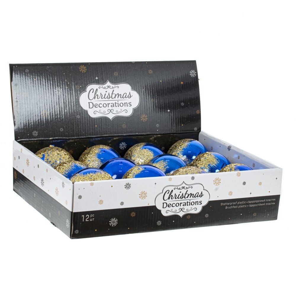 GAEM Набор из 12шт Украшение новогоднее "Шар", D 8 см, L35 W27 H8,5 см