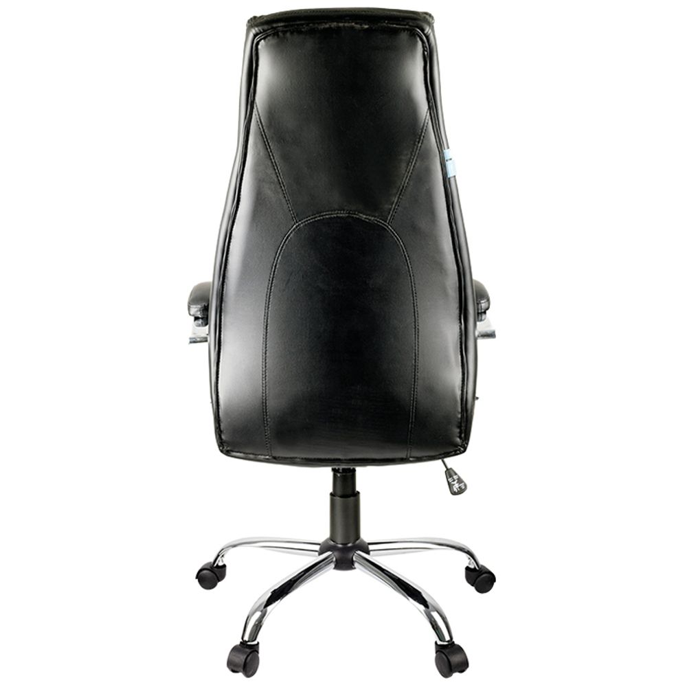 Кресло руководителя Helmi HL-E24 "Iсon", экокожа черная, хром