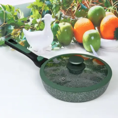 Сковорода «BAROLY» GREEN 24см индукционная с крышкой, съемная бакелитовая ручка