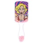 Расческа массажная прямоугольная «Коллекция ИМАНИ - ЭКЛАТ», микс 4 дизайна, 23*8,5см (PVC подвес)