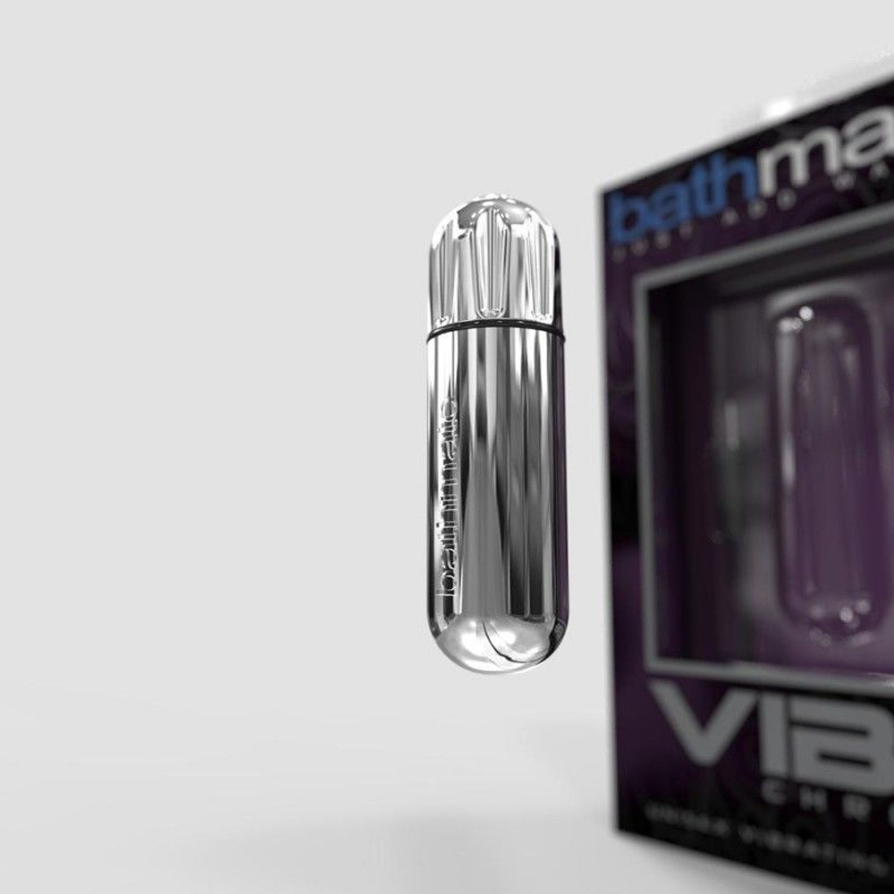 Серебристая перезаряжаемая вибропуля Bathmate Vibrating Bullet Vibe Chrome