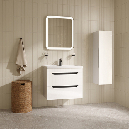 Тумба с умывальником IDDIS Ray, подвесная, 70 см, белый, RAY70W0i95K