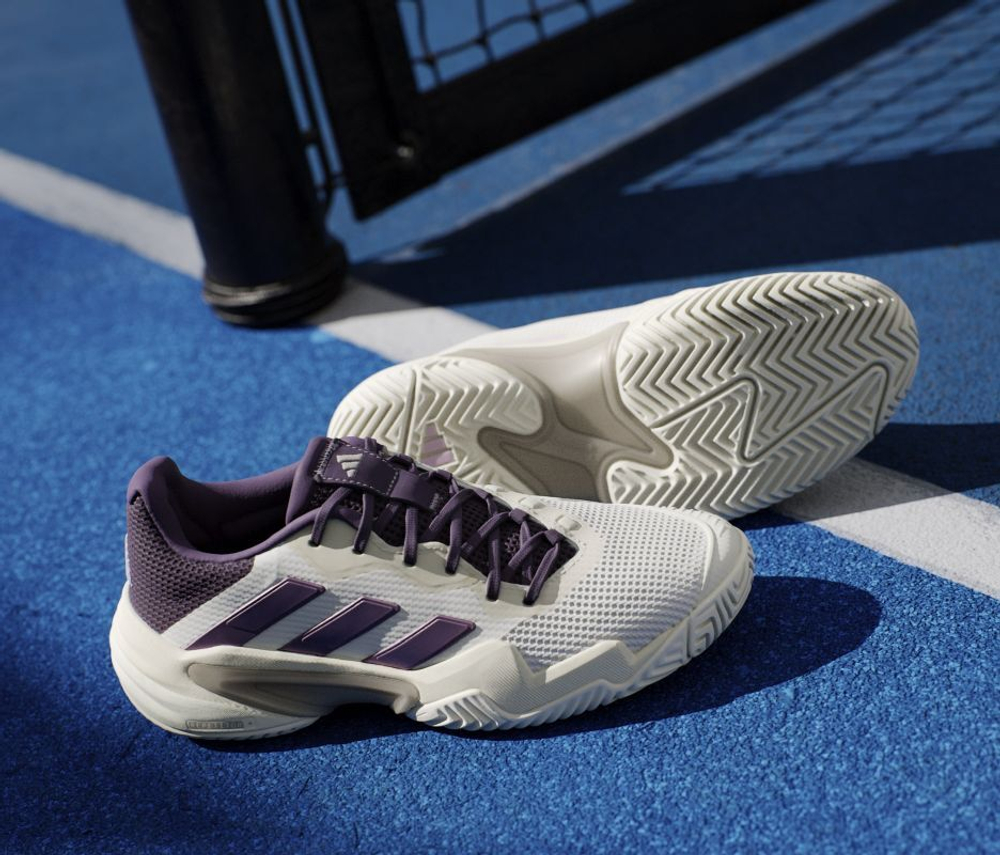 Женские Кроссовки теннисные Adidas Barricade 13 W - core white/powder plum/aurora plum
