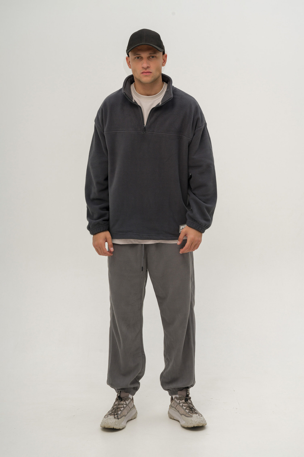 Толстовка KUL'TURA "HALF ZIP FLEECE" Темно-серый