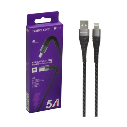 Кабель для зарядки Borofone BX32 USB-A - Lightning, 2.4A, 1м, черный