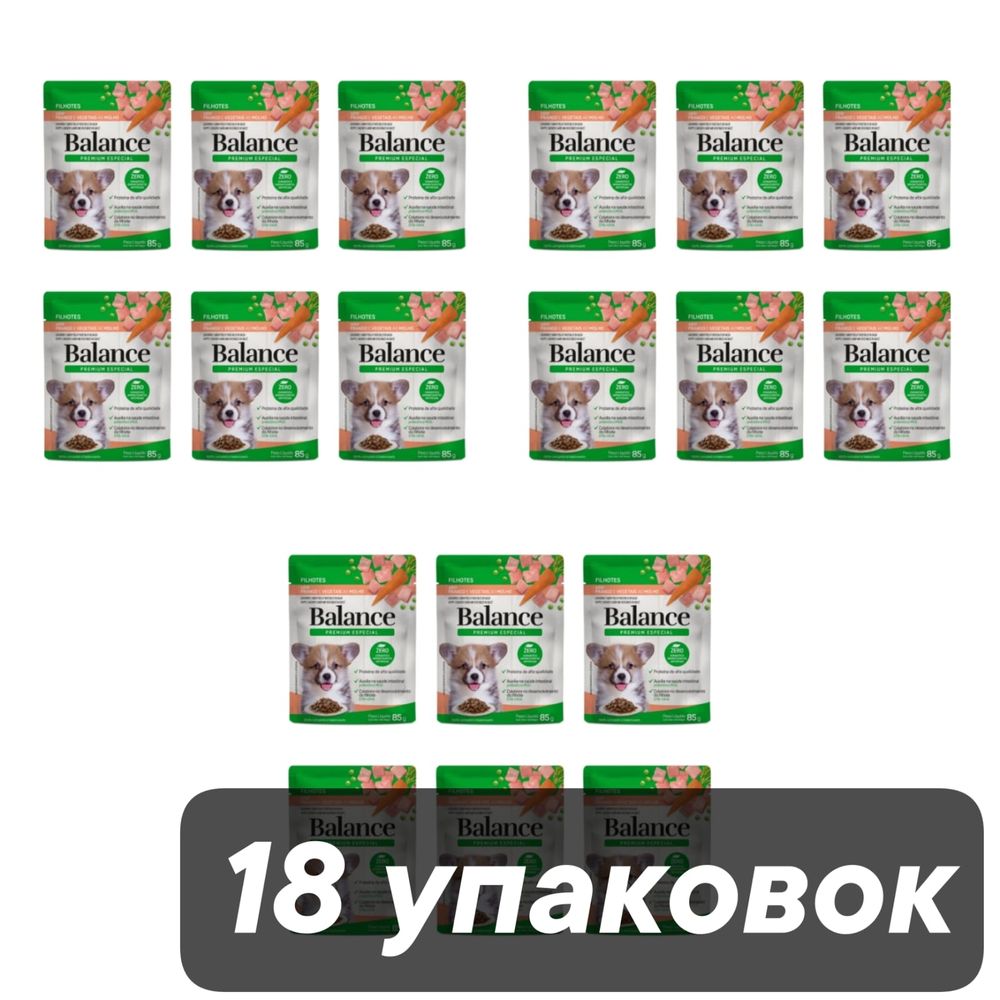 Корм влажный для щенков Balance Filhotes Курица 85 г x 18 шт