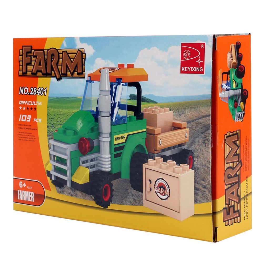 Конструктор блочный Аусини Ферма 103дет., коробка 28401