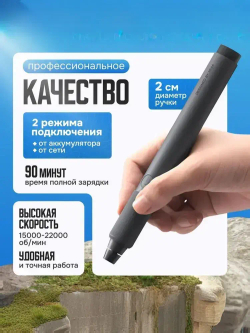 Гравер аккумуляторный беспроводной с насадками Xiaomi Mi Home Appliances Sharpening Pen