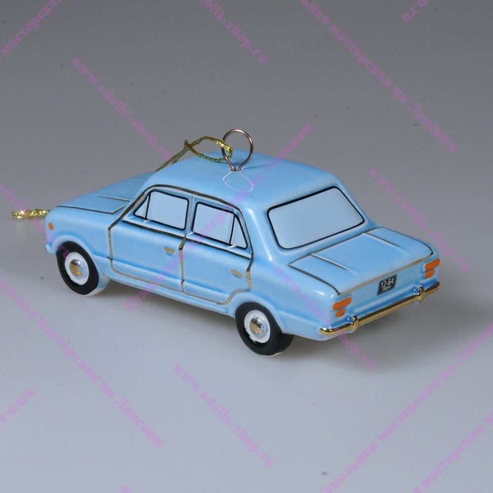 Фарфоровая ёлочная игрушка автомобиль Копейка