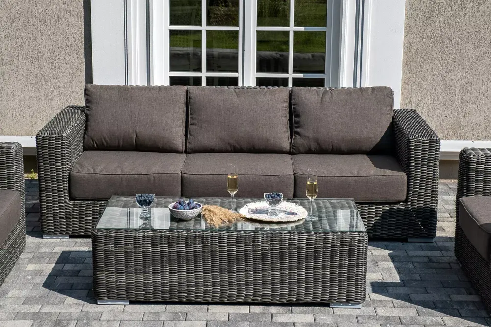 "Боно" лаунж-зона из искусственного ротанга, цвет графит